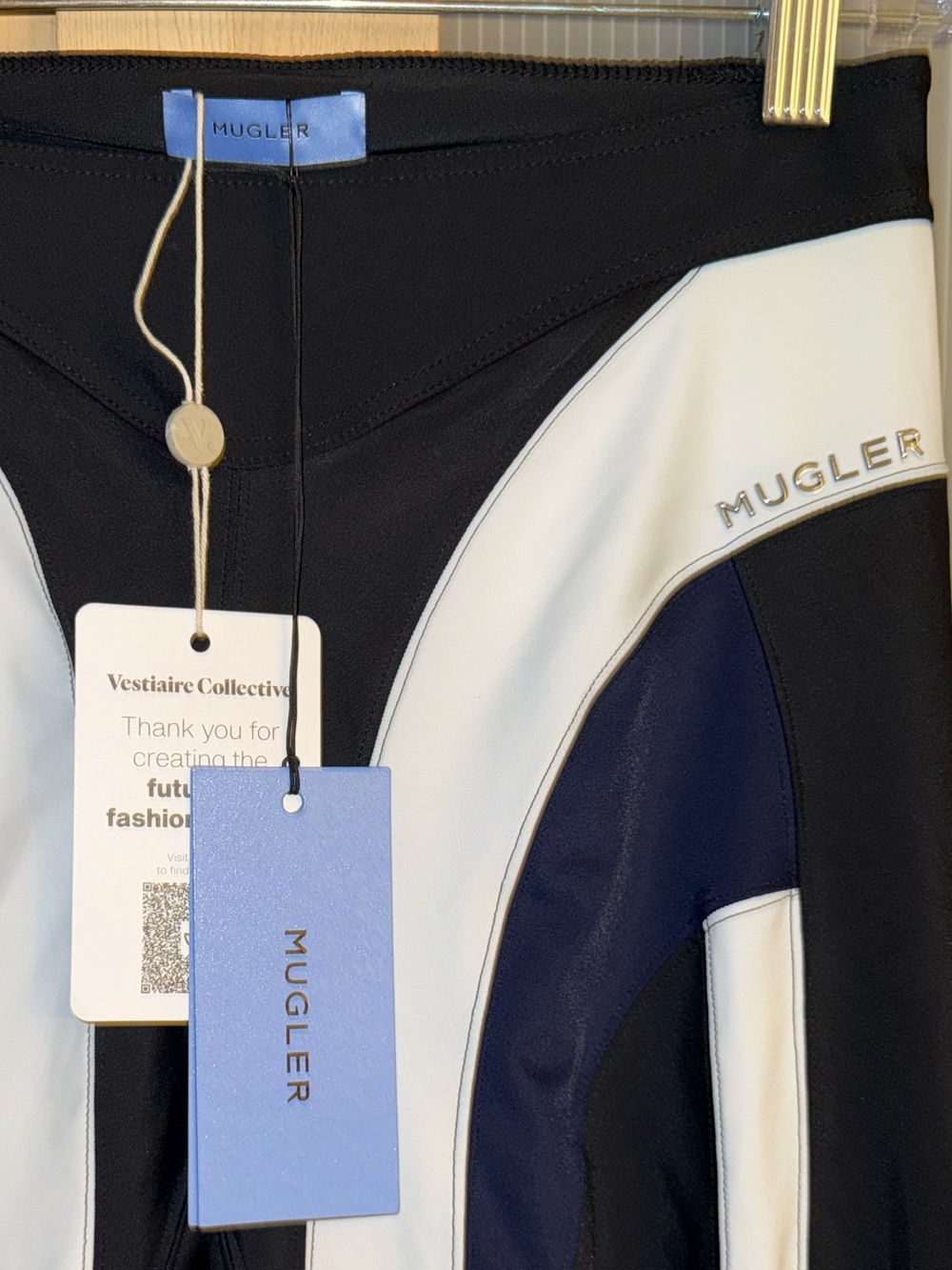 Mugler Spiral Leggings - Black White & Navy Brand new with Tags size 42 - Picture 11 of 16